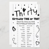 Dertig verjaardag dit of dat spel (Voorkant / Achterkant)