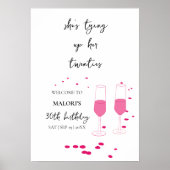 Dertig verjaardag met roze champagne poster (Voorkant)