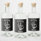 Dertig Verjaardag - RIP Skeleton Hand Decorations Likeurfles Etiket (Flessen)