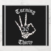 Dertig Verjaardag - RIP Skeleton Hand Decorations Likeurfles Etiket (Enkel label)