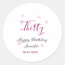 Dertig verjaardag roze glitter sterren zwart 30e d