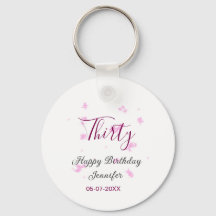 Dertig verjaardag roze glitter sterren zwart 30e d