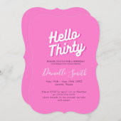 Dertig Verjaardag Viering Hot Pink Kaart (Voorkant / Achterkant)