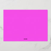 Dertig verjaardagsfeest hot pink minimalistisch folie uitnodiging (Achterkant)