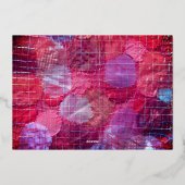 Dertig verjaardagsfeest roze rood paarse fel folie uitnodiging (Achterkant)