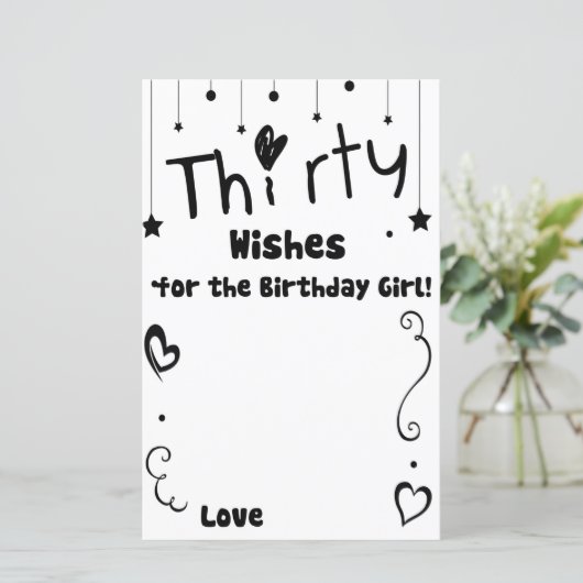 Dertig wensen voor het verjaardagsmeisje (Staand voorkant)