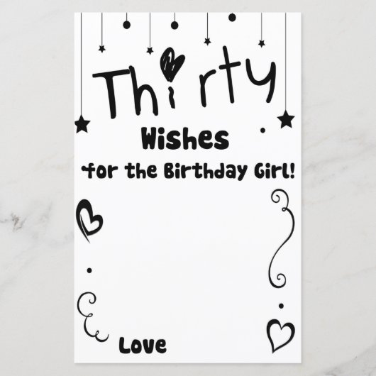 Dertig wensen voor het verjaardagsmeisje (Voorkant)