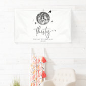 Dertig Zilver Disco Bal 30e Verjaardagsfeestje Spandoek (Insitu)