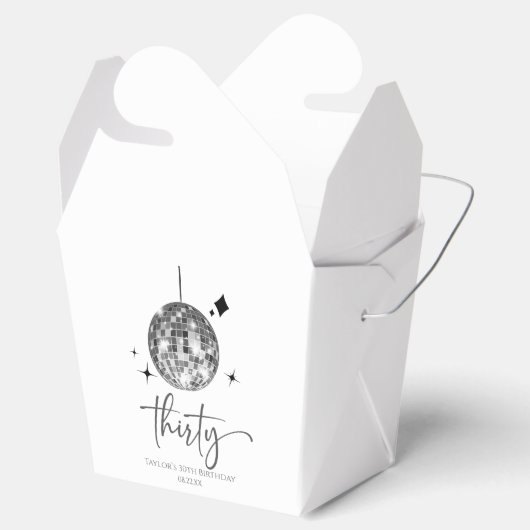 Dertig Zilveren Disco Bal 30e Verjaardagsfeestje Bedankdoosjes (Geopend)