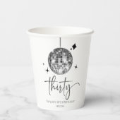 Dertig Zilveren Disco Bal 30e Verjaardagsfeestje Papieren Bekers (Achterkant)