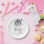 Dertig Zilveren Disco Bal 30e Verjaardagsfeestje Papieren Bordje (Feest)