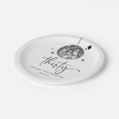 Dertig Zilveren Disco Bal 30e Verjaardagsfeestje Papieren Bordje (Gekanteld)