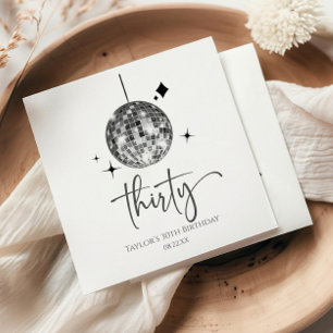 Dertig Zilveren Disco Bal 30e Verjaardagsfeestje Servet