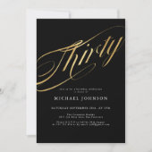 Dertig zwart en goud moderne 30e verjaardag kaart (Voorkant)