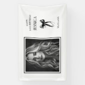 Dertig zwart-wit foto's 30e verjaardag spandoek (Verticaal)