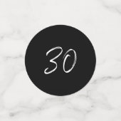 Dertig | Zwart & Witte Moderne 30e Verjaardagsfoto Confetti (Kleine voorkant)
