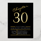 Dertig zwarte gouden 30e verjaardag van Gold Party Folie Uitnodiging (Voorkant)