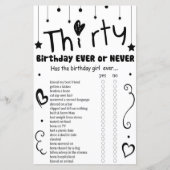 Dertigjarige verjaardag ooit of nooit spel (Voorkant)