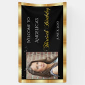 Dertigste verjaardag, Gouden glitter, Sparkle Cust Spandoek (Verticaal)