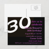 Dertigste verjaardag na Kaart uitnodiging (Voorkant / Achterkant)