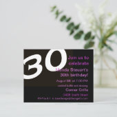 Dertigste verjaardag na Kaart uitnodiging (Staand voorkant)