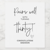 Dertigste verjaardag van de 30e verjaardag van de wijn etiket (Enkel label)