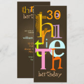 Dertigste verjaardag van uitnodigingen van de Part (Voorkant / Achterkant)