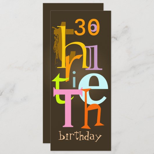 Dertigste verjaardag van uitnodigingen van de Part (Voorkant / Achterkant)