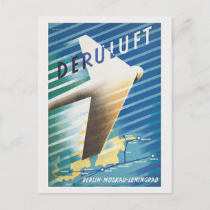 Deruluft Duitsland Vintage Poster 1934 Briefkaart