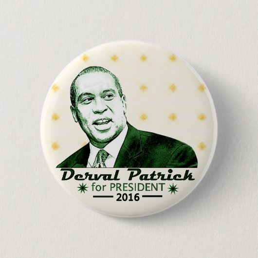 Derval Patrick voor President 2016 Ronde Button 5,7 Cm (Voorkant)