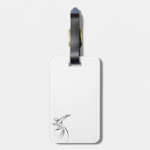 Dervish Lijn Tekening Calligrafie Stijl In Wit Bagagelabel (Achterkant verticaal)