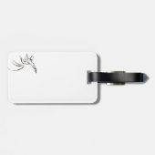 Dervish Lijn Tekening Calligrafie Stijl In Wit Bagagelabel (Achterkant horizontaal)