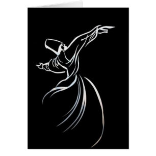 Dervish Line Drawing Calligrafy Style in White
