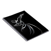 Dervish Line Drawing Calligrafy Style in White Notitieboek (Rechterzijde)