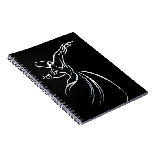 Dervish Line Drawing Calligrafy Style in White Notitieboek (Rechterzijde)