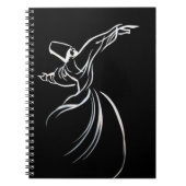 Dervish Line Drawing Calligrafy Style in White Notitieboek (Voorkant)