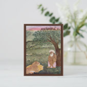 Dervish met een leeuw en een tijger. Mughal schild Briefkaart (Staand voorkant)