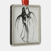 Dervish Mystical Brotherhood Line Tekening in zwar Metalen Ornament (Rechts)