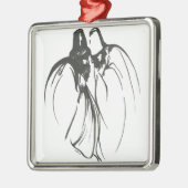 Dervish Mystical Brotherhood Line Tekening in zwar Metalen Ornament (Links)