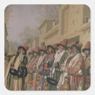 Dervishes' Chorus Begging Alms in Tasjkent, 1870 Vierkante Sticker