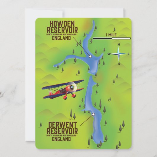 Derwent & Howden Reservoirs kaartposter (Voorkant)