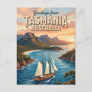 Derwent Rivier Zeilscene Australië Briefkaart