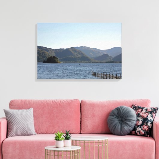 Derwent Water Cumbria England Canvas Afdruk (Insitu (Woonkamer))