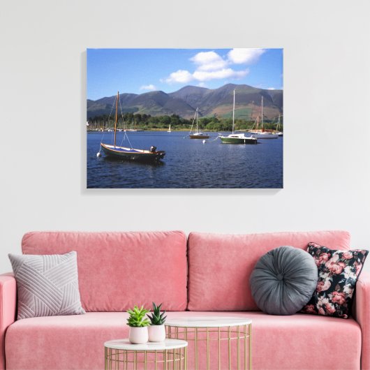 Derwent Water Cumbria England Canvas Afdruk (Insitu (Woonkamer))