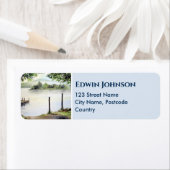 Derwent Water Keswick England Waterverf Painting Etiket (Insitu)