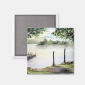 Derwent Water Keswick England Waterverf Painting Magneet (Voorkant / Achterkant)