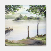 Derwent Water Keswick England Waterverf Painting Magneet (Voorkant)