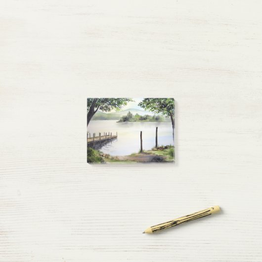 Derwent Water Keswick England Waterverf Painting Post-it® Notes (Op bureau)