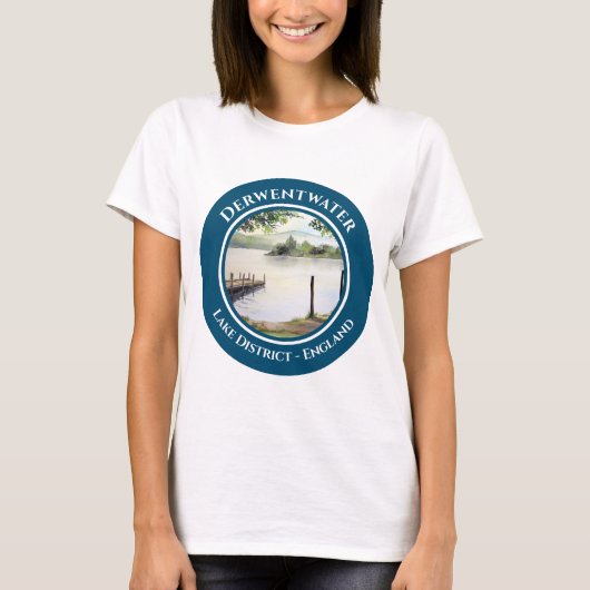 Derwent Water Keswick England Waterverf Painting T-shirt (Voorkant)