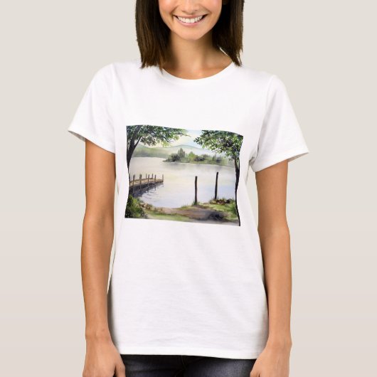 Derwent Water Keswick England Waterverf Painting T-shirt (Voorkant)